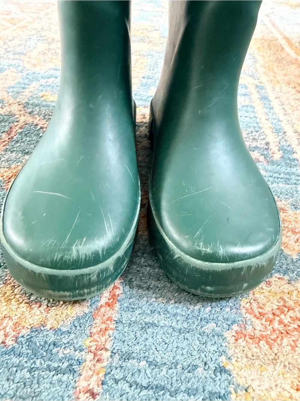 Lone Cone Rain Boots Kids Size 8 Hunter Green Rubber Pull On Waterproof Toddler